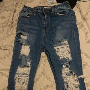 Machine ripped jeans size 6